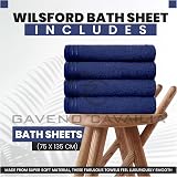 GC GAVENO CAVAILIA Large Towels Bath Sheet 4 Pack 75x135cm 450 GSM Navy view 3