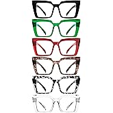 Eyekepper Oversize Metalless Screwless Blue Light Blocking Reading Glasses Women - 6 Pack Large Frame Computer Readers
