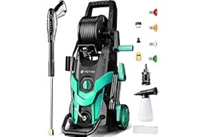 FOTING Pressure Washer 4500 PSI 3.2 GPM Electric Power Washer with 4 Quick Connect Nozzle & Foam Cannon&Inlet Hose&Filter, Hi