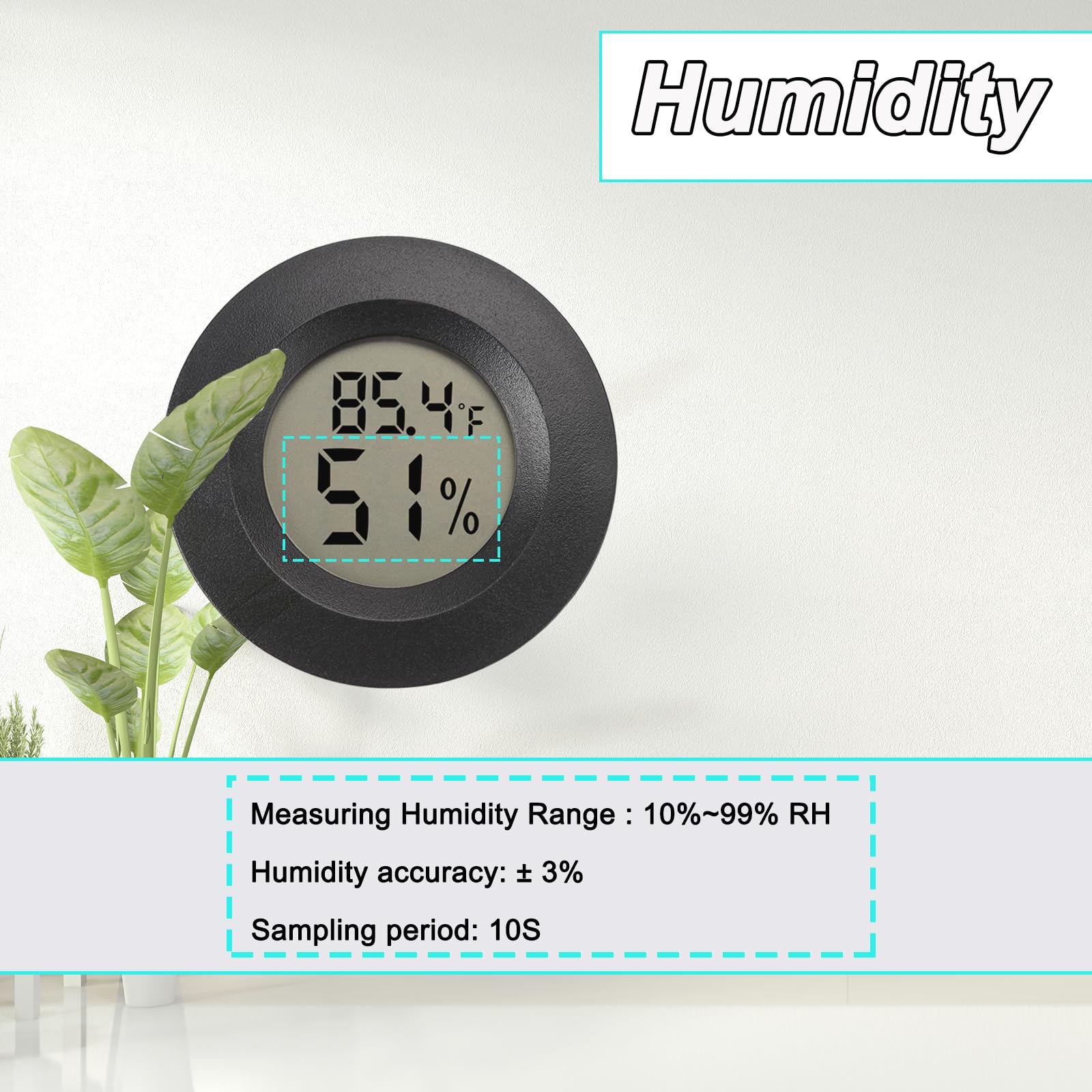 Mini Hygrometer Digital Thermometer Humidity Meter 2 Pack Hygrometer Thermometers Indoor/Outdoor Humidity Monitor Reptile Thermometer for Greenhouse Garden Cellar Fahrenheit(℉)/ Celsius(℃)