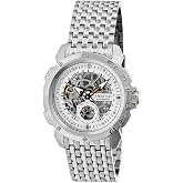 HERITOR Conrad Automatic Watch for Men &ndash; 42mm Men&rsquo;s Skeleton Watch with Jeweled Automatic Movement, 316L Stainless Steel Case, Croc Leather Strap, Sapphire-Coated Mineral Crystal