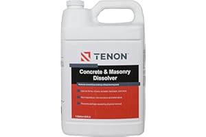 Tenon Concrete & Masonry Dissolver - Remove Concrete, Cement, Mortar, Grout, Stucco, and Masonry from Tools, Mixers, Wood, Plastic, and Aluminum, Ready-to-Use, Biodegradable, Non-Toxic (1 Gallon)