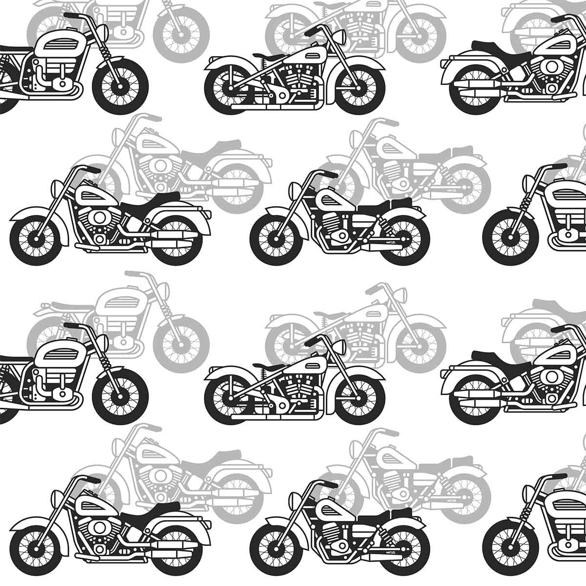 Motorcycle Fabric by The Yard,Modern Cool Motorbike Upholstery Fabric for Chairs,Extreme Sports Theme Motorcycle Decorative Waterproof Outdoor Fabric,3 Yards,(L276*W150cm) Black White