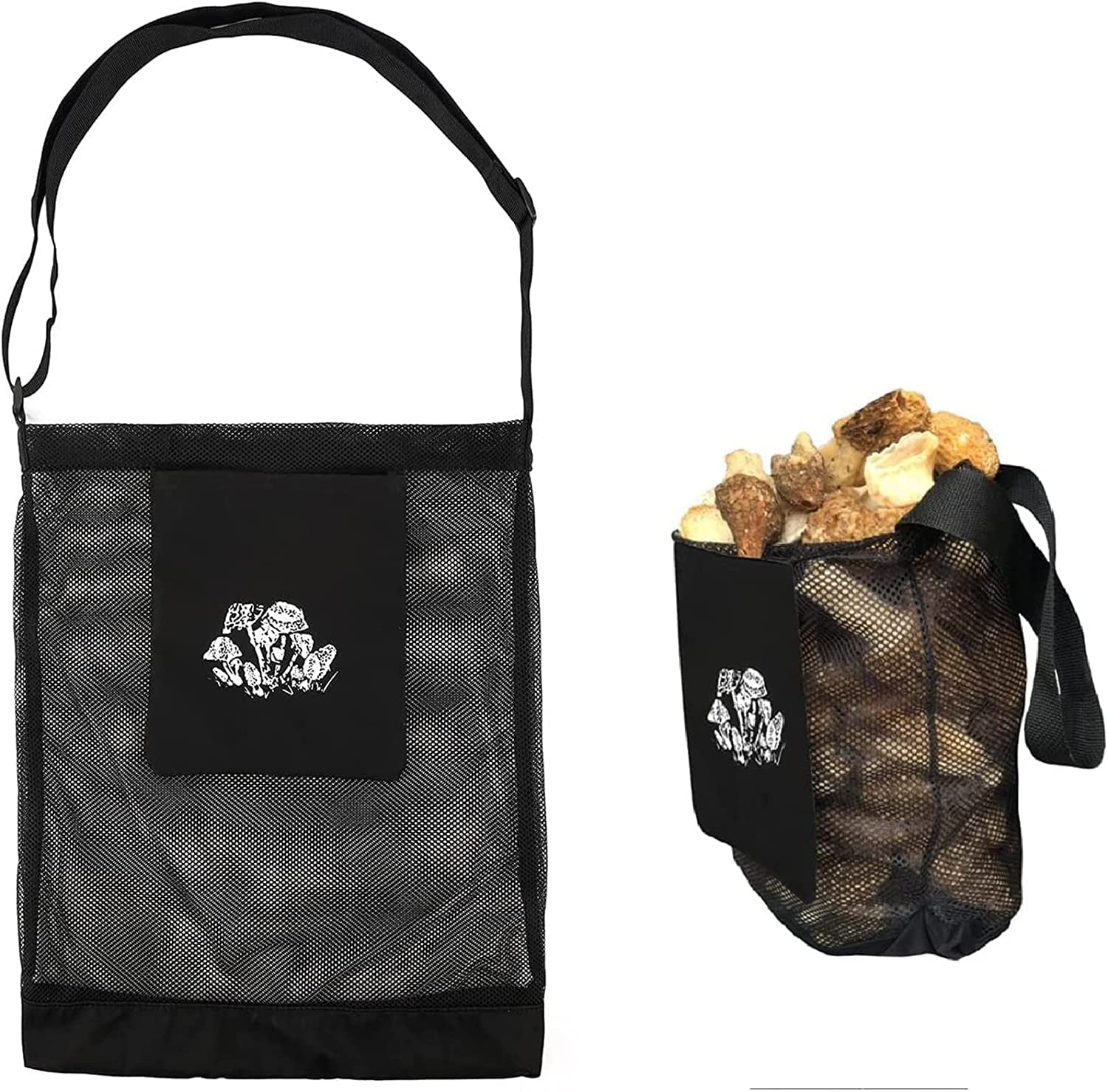 YWYHHM Morel Mushroom Hunting Bag, Mesh Bag, Foraging Bag, Foraging Pouch, Mushroom Basket, Harvesting Bag, Collapsible Fruit Gathering Picking Bag Apron for Bushcraft & Garden Enthusiasts