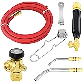AWLOLWA Turbo Style X-3B Air Acetylene Torch Kit | B-Type Regulator, A-3 A-11 Tip Nozzles, Ah-12 Hose