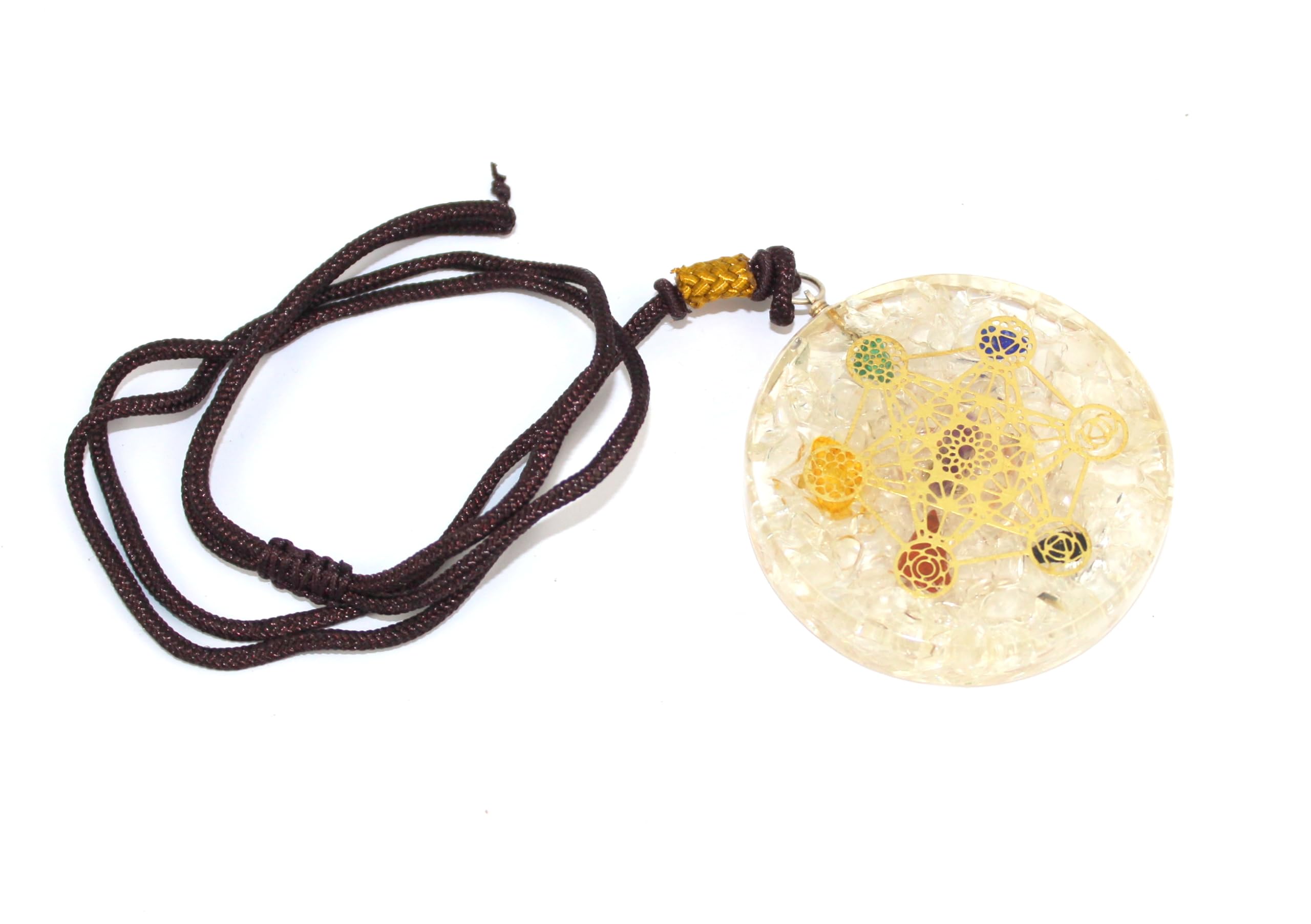 Jet International Crystal Quartz Orgone Chakra Pendant