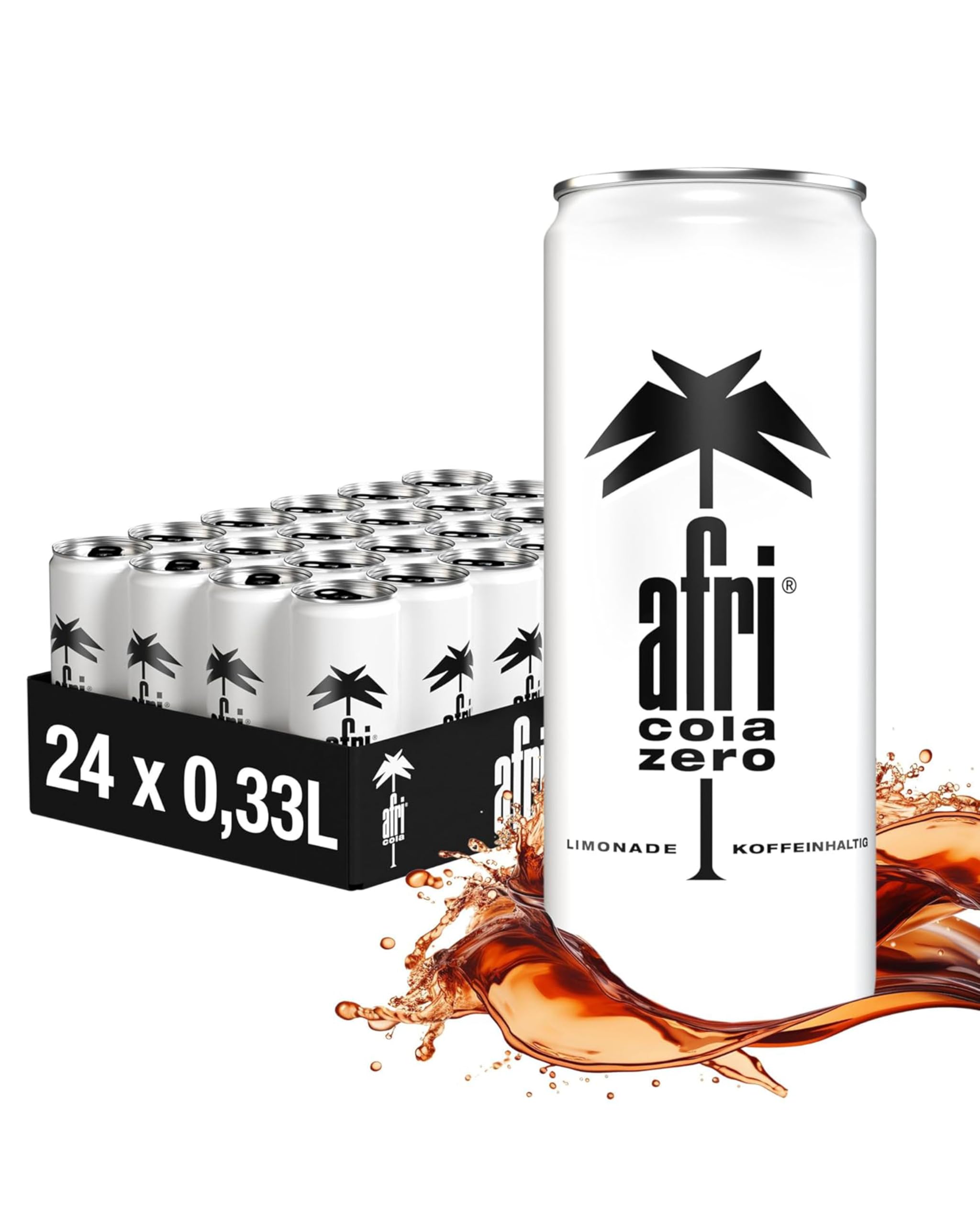 afri cola Zero – Cola-Drink kalorienfrei 24 x 330 ml in der Dose – Kultgetränk ohne Zucker mit vollem afri-Geschmack – Koffeinhaltige Cola-Limonade mit Süßungsmitteln in praktischen Getränkedosen 8