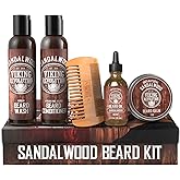 Viking Revolution Ultimate Conditioner for Men's Beard Grooming - Softens, Smoothes and Soothes Beard Itch- Contains Wash, Conditioner, Oil, Balm and Comb- Sandalwood Scent