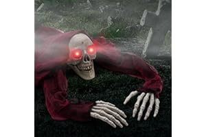 KiLiKuaLa Halloween Outdoor Decor Animated Groundbreaker Zombie with Flashing Eyes and Creepy Sound for Halloween Yard,Lawn,Patio,Haunted House