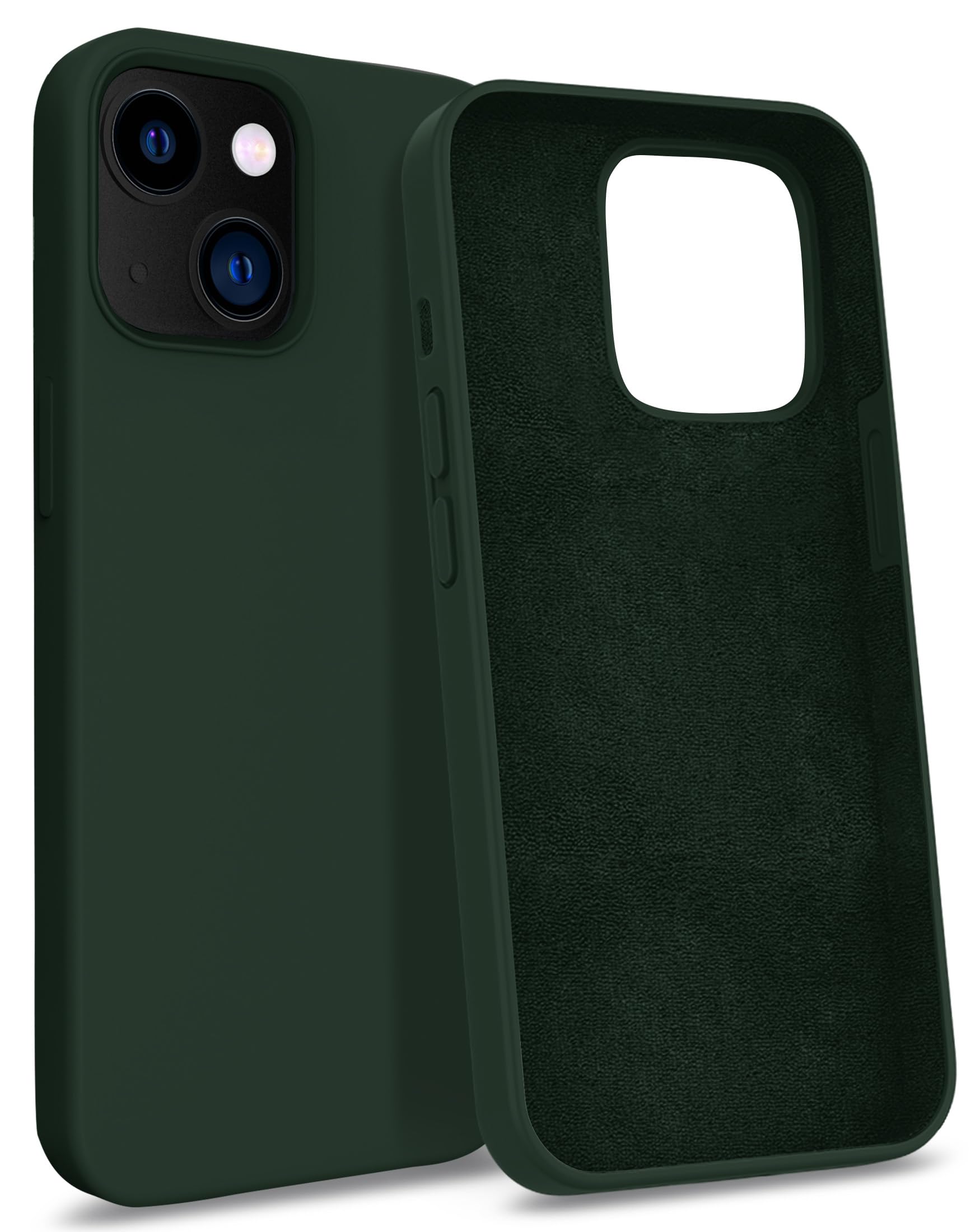 MyGadget Case for iPhone 13 - Silicone Hardcase with Microfiber Lining - Shockproof Shell in Olive Green