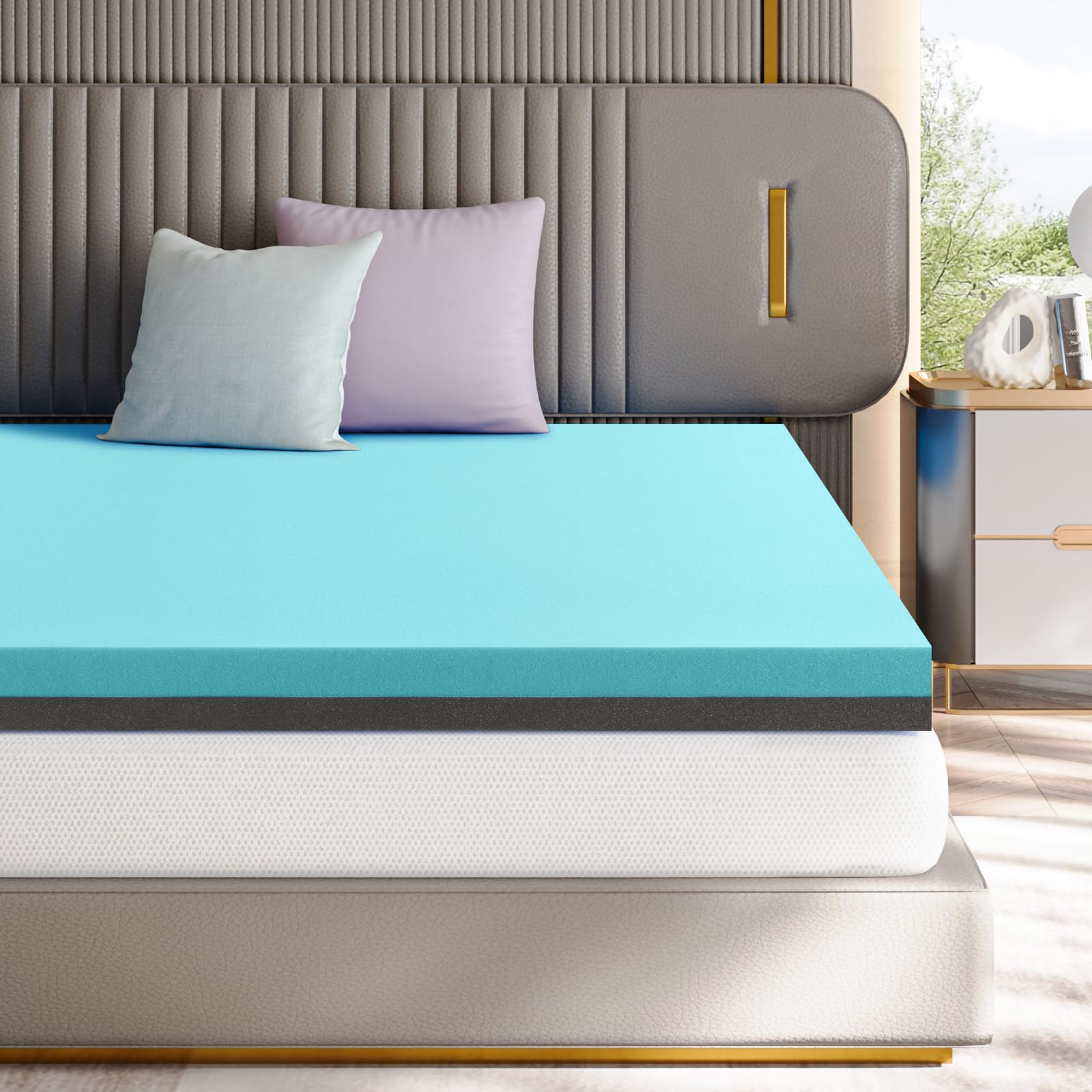 Photo 1 of Maxzzz 4 Inch Full Size Mattress Topper, Gel Memory Foam Mattress Topper, CertiPUR-US Certified, 74 * 54 inches.