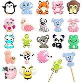 20Pcs Knitting Needle Stoppers Cute Animals Knitting Needle Point Protectors fit Size US 2.5-13 (3mm-9mm) Needles for Beginners Knitting Crochet Hand DIY Supplies Accessories