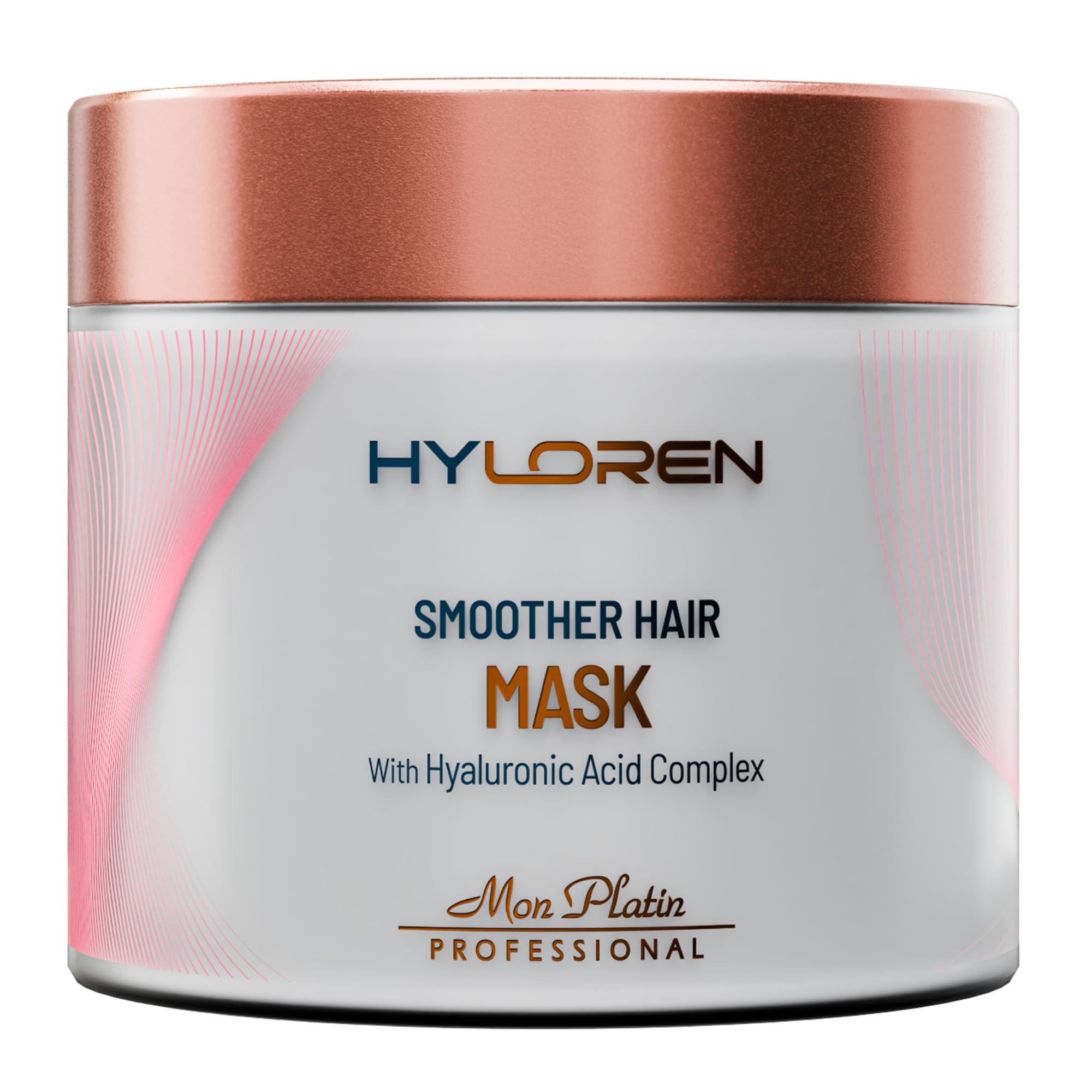Mon Platin Professional Hair Mask for Damaged Hair & Straightened, 500ml - HYLoren Smoother with Hyaluronic Acid, Deep Conditioning Treatment, Anti-Frizz Conditioner