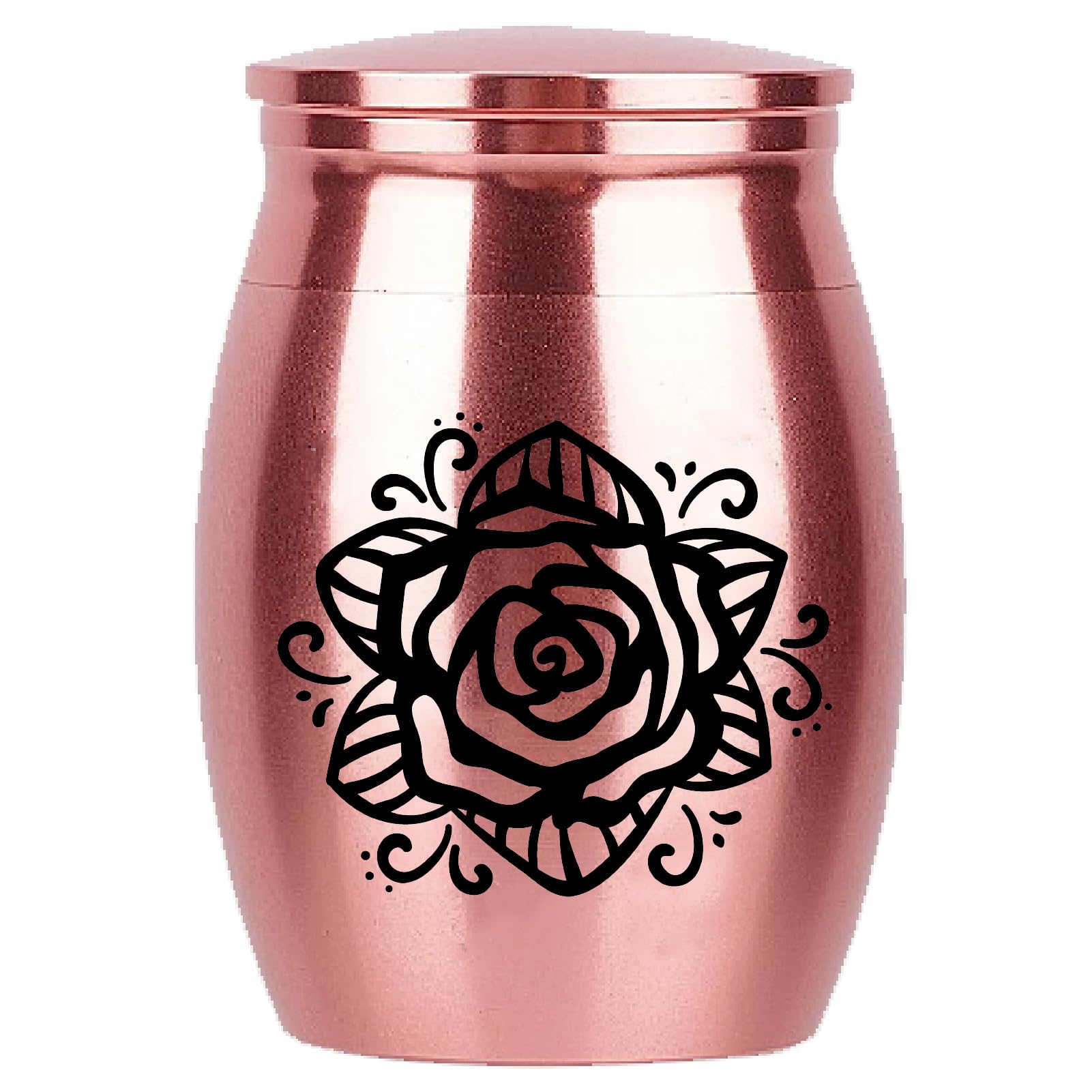 CREATCABIN Rose Ashes Urn Mini Ashes Container Small Ashes Keepsake Memorial Ashes Holder Stainless Steel Sharing Funeral Urn Kit Decorative for Human Ashes Pets Cremation Remains 1.18x1.57 Inch
