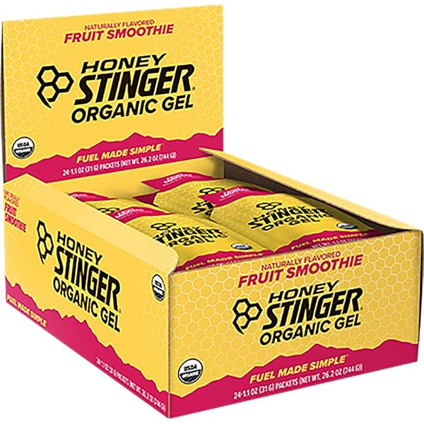 HONEY STINGER ORGANIC ENERGY GELS – 24-PACK FRUIT SMOOTHIE, ONE SIZE