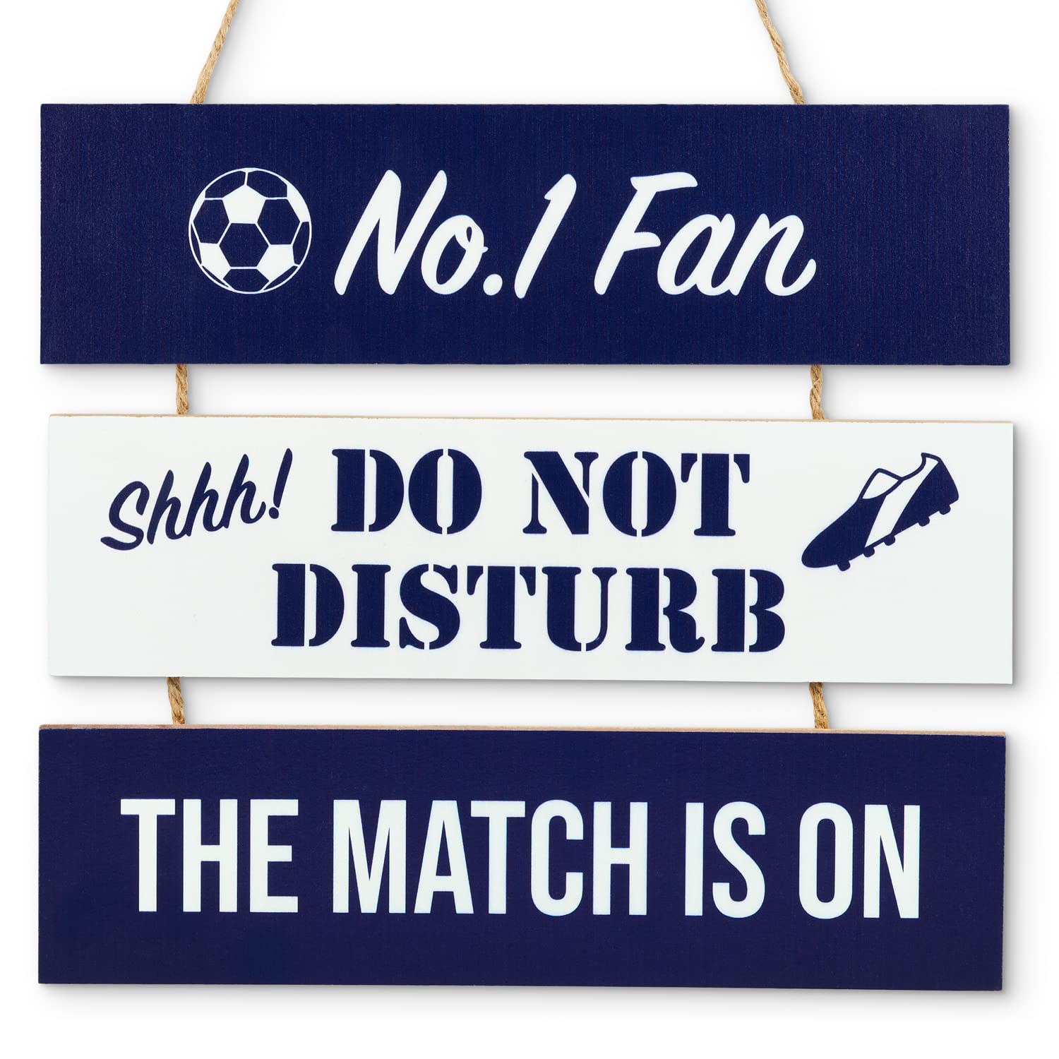 Sass Party & Gifts Football Fan Hanging Sign - Great Gift For Football Fans - Man Cave Sign Gift - Multiple Team Colours Available (Navy/White) โ image 1
