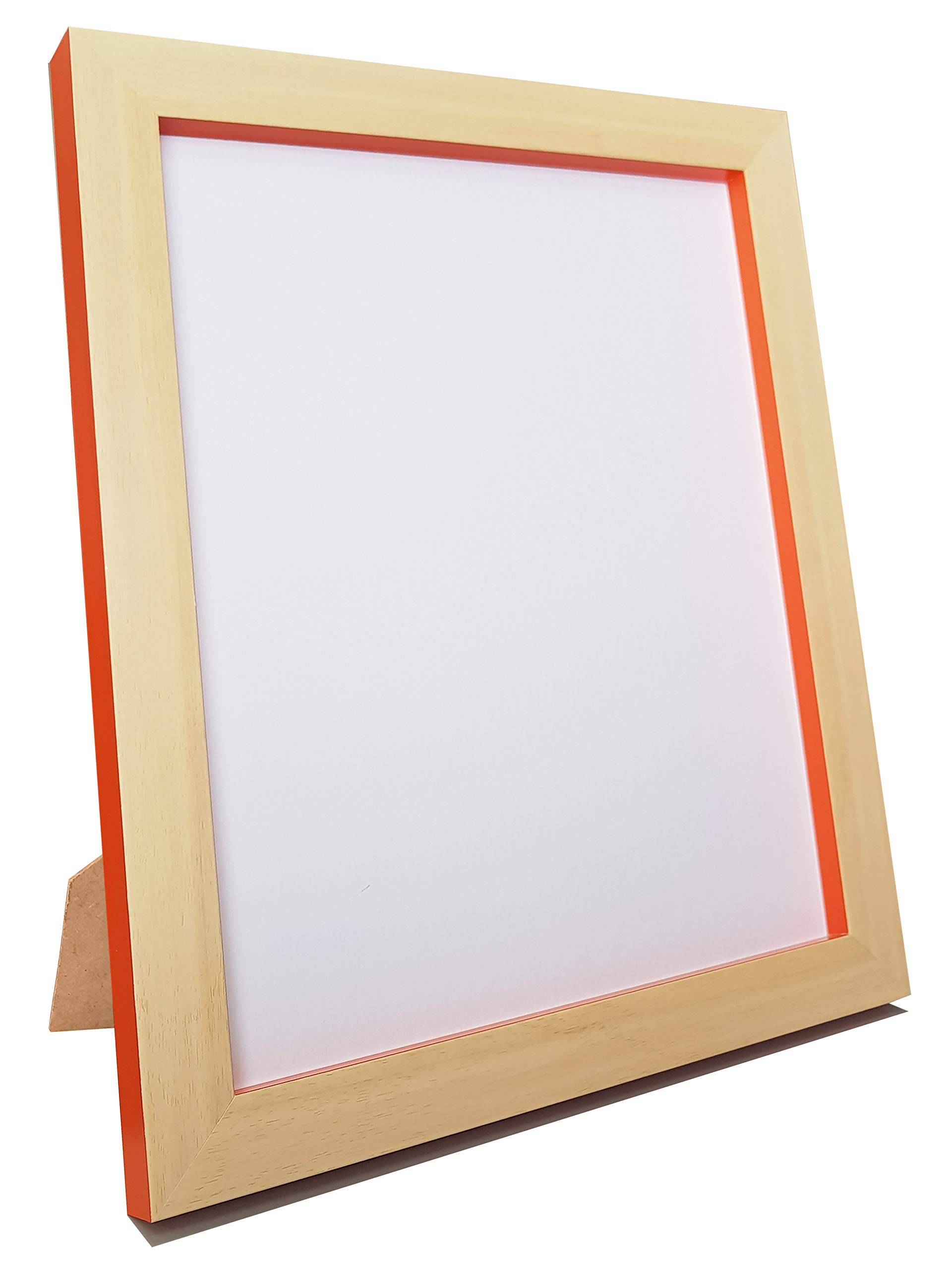 FRAMES BY POST 1 x Magnus Picture Photo Frame, Recycled plastic, Beech/Orange, 14 x 8-Inch