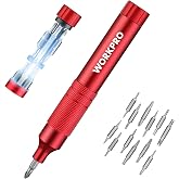WORKPRO 24 in 1 Multi Bit Mini Screwdriver Set Magnetic, Red | Manual Pen Screwdrivers, Tough S2 Steel Small Screwdriver Bits for Eyeglass, Watch, Laptop, Phone, Jewelry and Electronic