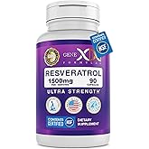 Genex Formulas Resveratrol 1500 mg Supplement for Healthy Aging – NSF Certified for Safety, Quality & Label Accuracy – Potent Antioxidant & Healthy Aging Formula - Gluten Free 90 Count