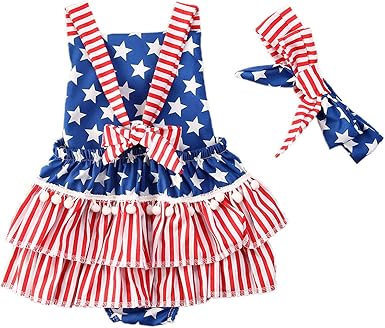 girls 4th of july romper