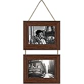 4x6 Picture Frames Collage Wall Decor, Wall Hanging Picture Frames Collage with 2 Opening Rustic Brown