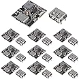 DWEII 10PCS Type-C USB 5V 2A Boost Converter Step-Up Power Module Lithium Battery Charging Protection Board LED Display USB for DIY Charger (no Welding Version)