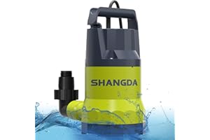 SHANGDA Sump Pump Submersible Water Pump 1.2HP 5000GPH Portable Water Transfer Draining Pump Utility Pumps for Pool Basement Hot Tub Garden with Adapters
