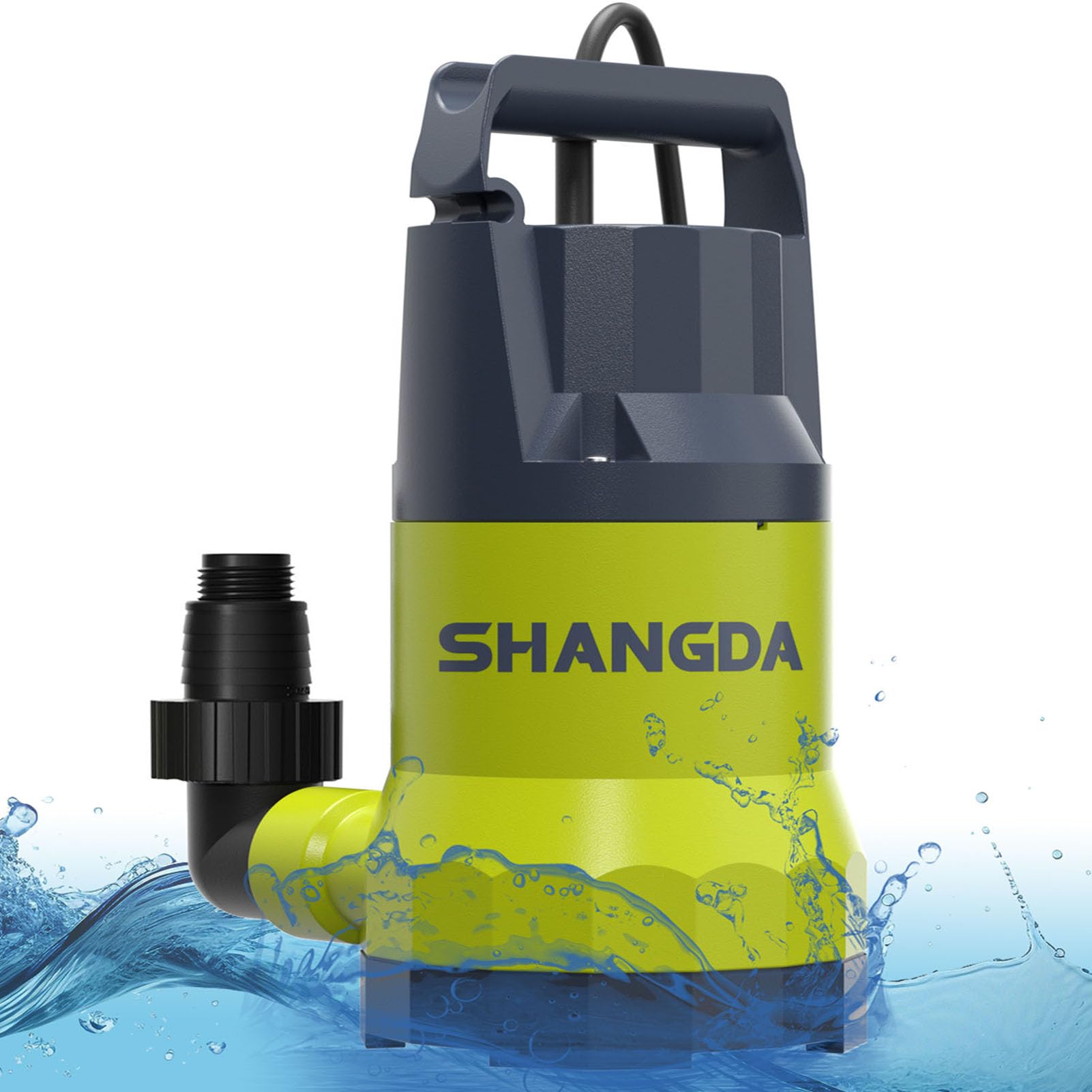 Photo 1 of SHANGDA Sump Pump Submersible Water Pump 1.5HP 5500GPH Portable Water Transfer Draining Pump Utility Pumps for Pool Basement Hot Tub Garden with Adapters
