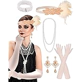 PLULON 6 Pcs 1920s Flapper Great Gatsby Accessories for Women 1920S Women Flapper Accessory Fashion Roaring 20s Costume