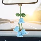 DIVINA VITAE Lily of the Valley Car Rearview Pendant Blue Wool Crochet view 9