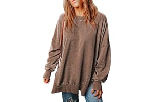 SHEWIN Womens Sweatshirt Casual Long Sleeve Crewneck Lightweight Pullover Tops Loose Sweatshirts