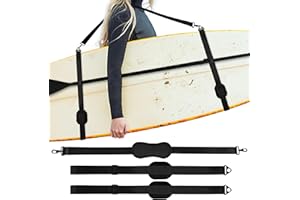 SHITAILU Kayak Surfboard Paddle Board Shoulder Strap Hands-Free SUP Carrying Adjustable Strap with Padded Shoulder Sling Anti-Scratch Design with Storage Bag, Paddle Carrier & Metal Accessories