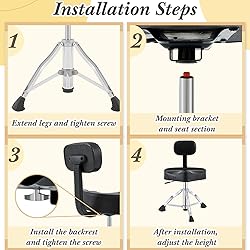 Sintuff Drum Throne with Backrest Padded Hydraulic