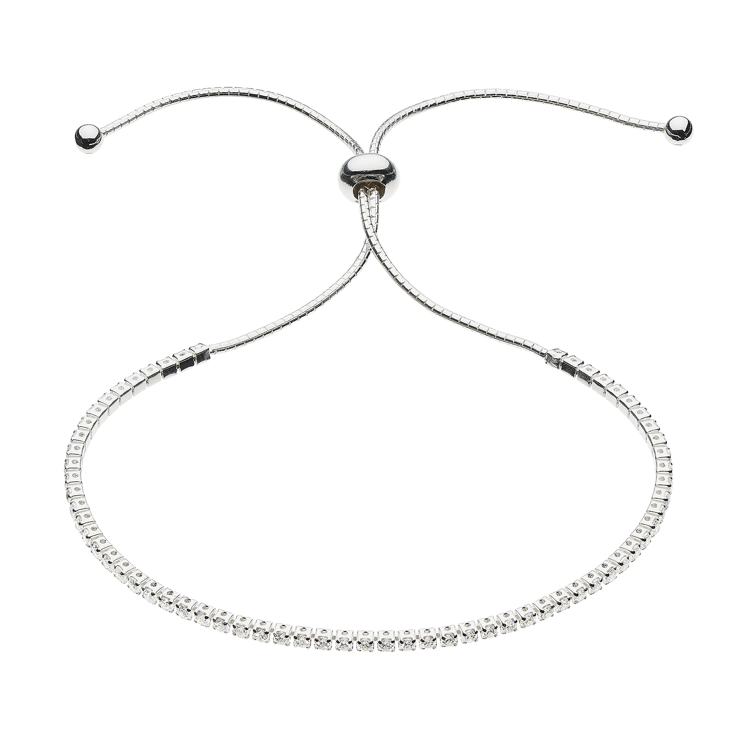 Dew Sterling Silver and Cubic Zirconia Toggle Bracelet