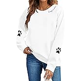 LOTUCY Women Dog Mom Sweatshirt :Dogs Make Everything Better Sweatshirt Animal Lover Gift Letter Print Pullover