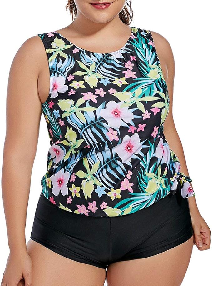 Bañador Tankini De Piezas Para Mujer Top Con Ajuste Y