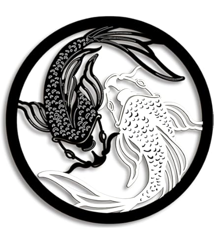 YinYangArt - Elegante Yin Yang Metalen Wandkunst Set