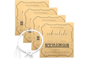Nylon Ukulele Strings Tuning Replacement 4 Pack for Musical Instruments Easy Beginner Easily on Fingertips