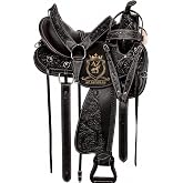 Premium Leather Western Trail Saddle Set Hand Tooled 10-18" | Premium Leather Western Trail Saddle Set for Horse Riding, Hand Tooled Barrel Racing Ranch Saddle For Adult &amp; Youth Rider