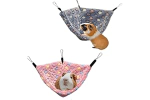 GOMICRAFT Pack of 2 Hanging Corner Hammock with Hooks for Rats, Squirrels, Sugar Gliders, Guinea Pigs, Hamsters, Hedgehogs, Ferrets and Other Small Animals. Perfect for Pet Critter Cages.