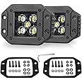 Flush Mount LED Pods, Niwaker 2pcs 5'' 100W CREE Off Road Driving Lights Spot Beam LED Work Light Super Bright LED Reverse Lights Flush Mount LED Lights for Truck ATV UTV Boat 4x4 Grill Mount