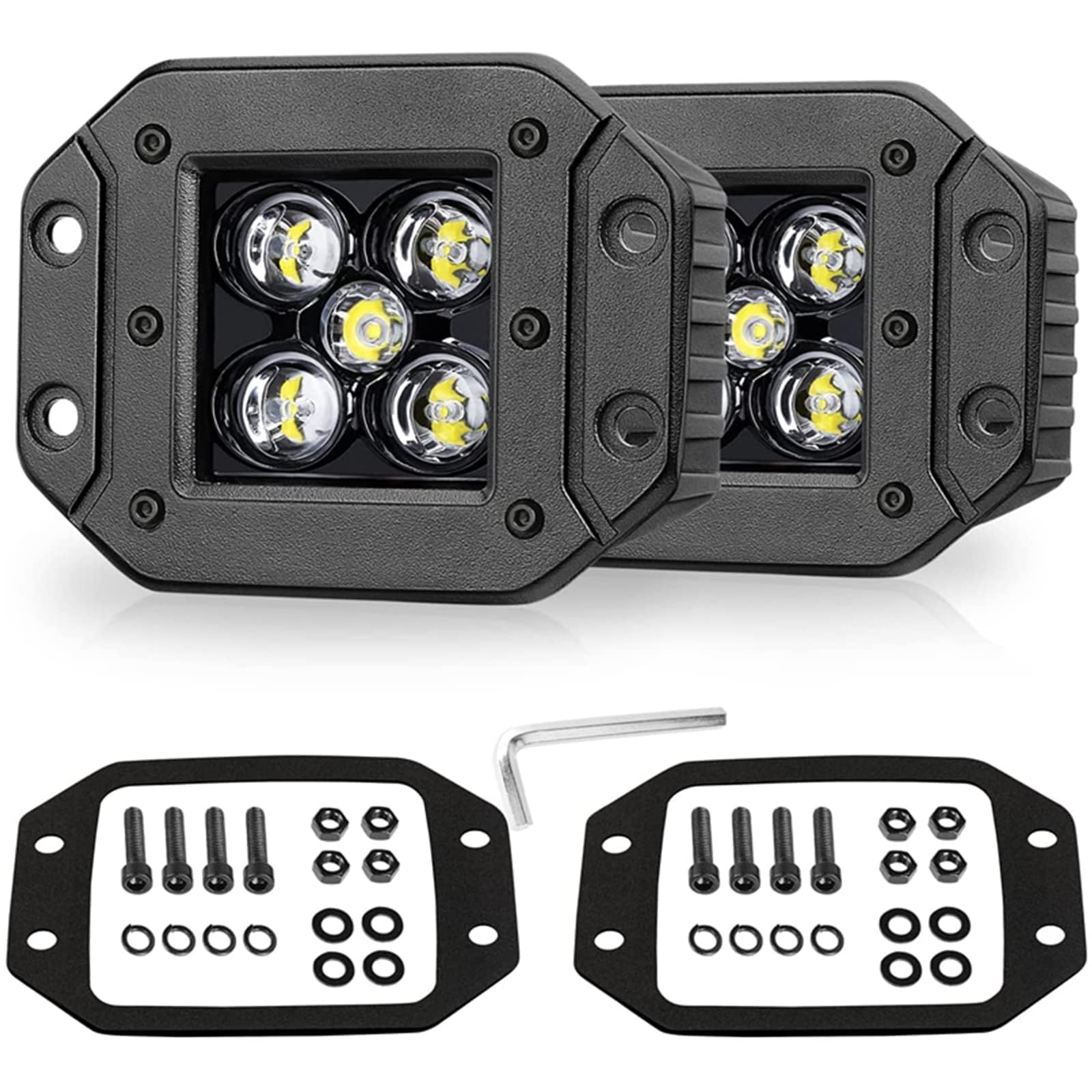 Flush Mount LED Pods, Niwaker 2pcs 5'' 100W CREE