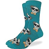 Good Luck Sock Men's Dapper Dog Socks, Adult, Shoe Size 7-12