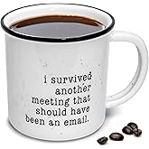 MAINEVENT I Survived Another Meeting That Should Have Been An Email Mug 11 Oz, Funny Coffee Mug Work Gift