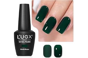 L'UGX Dark Green Gel Polish Emerald Gel Nail Polish 15ML Long Lasting U V Gel Colors for Nails Art DIY Manicure & Pedicure at Home Salon Holiday Gifts for Women LGS-704