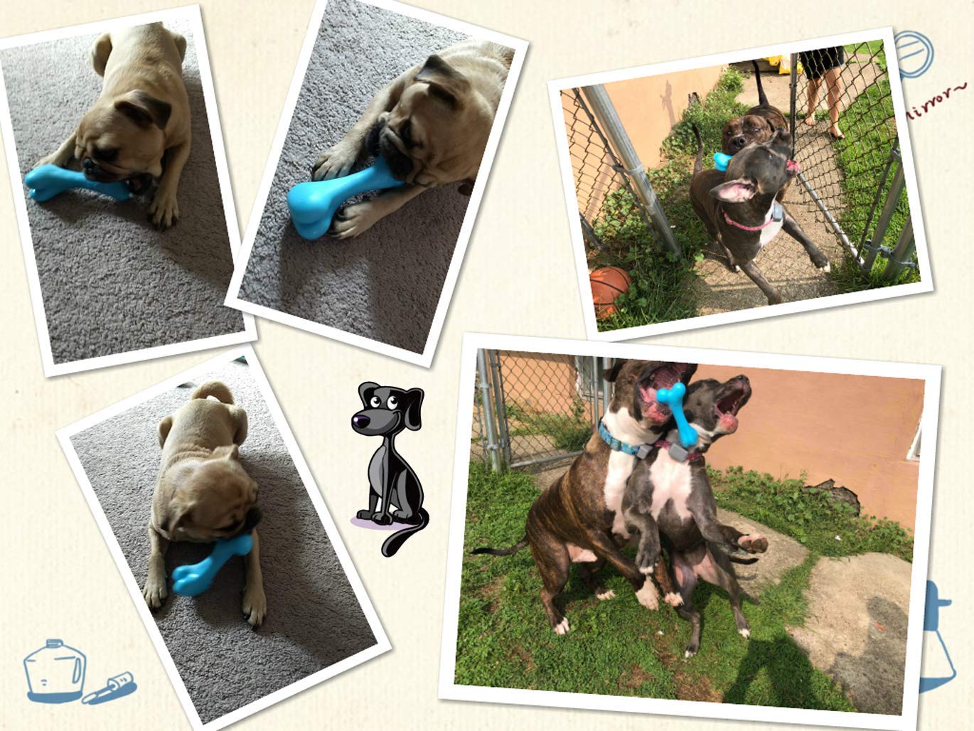 ucho Dog Chew Toys for Aggressive Chewers, Indestructible Dog Toys Tough Durable Nylon Bone Chew Toy for Large Dogs