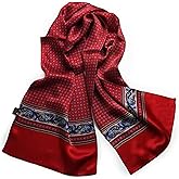 SEZQFEQE 100% Silk Scarf for Men Double Layer Thin Long Scarves Neckerchief Business Casual Party for Head and Neck