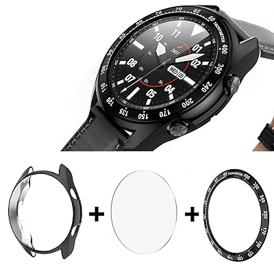Buy Jzk Samsung Galaxy Watch 3 45mm Bezel Ring Styling Cover Adhesive Cover Anti Scratch Collision Protector Bezel Looptpu Protector Casetempered Glass Film For Samsung Galaxy Watch 3 45mm Sm R840 Online In Japan