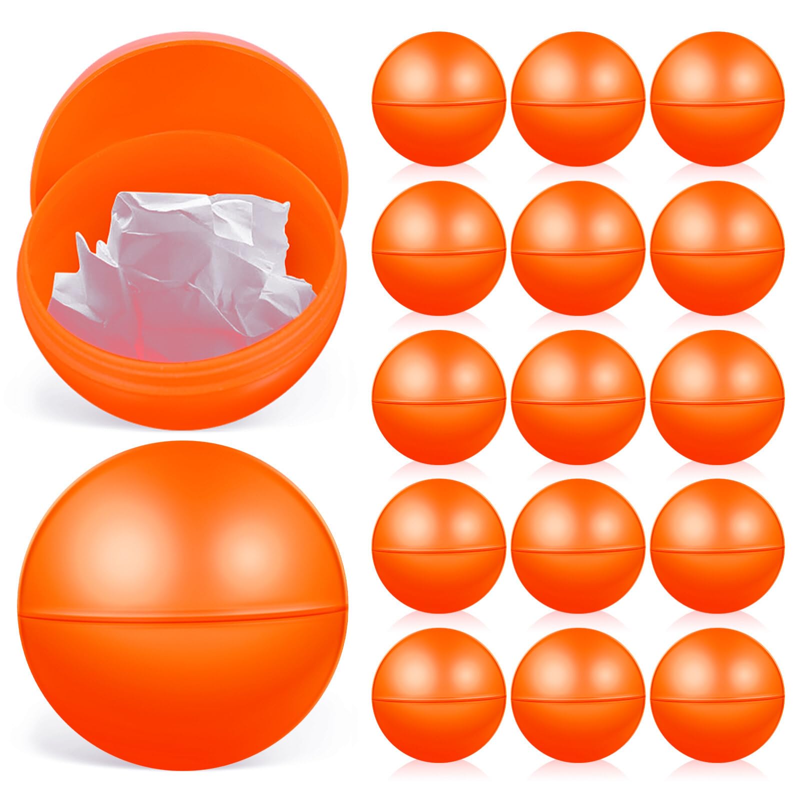 MAGICLULU 25Pcs Hollow Raffle Balls Small Fillable Balls with No Number for Office Party Favors 4CM Orange