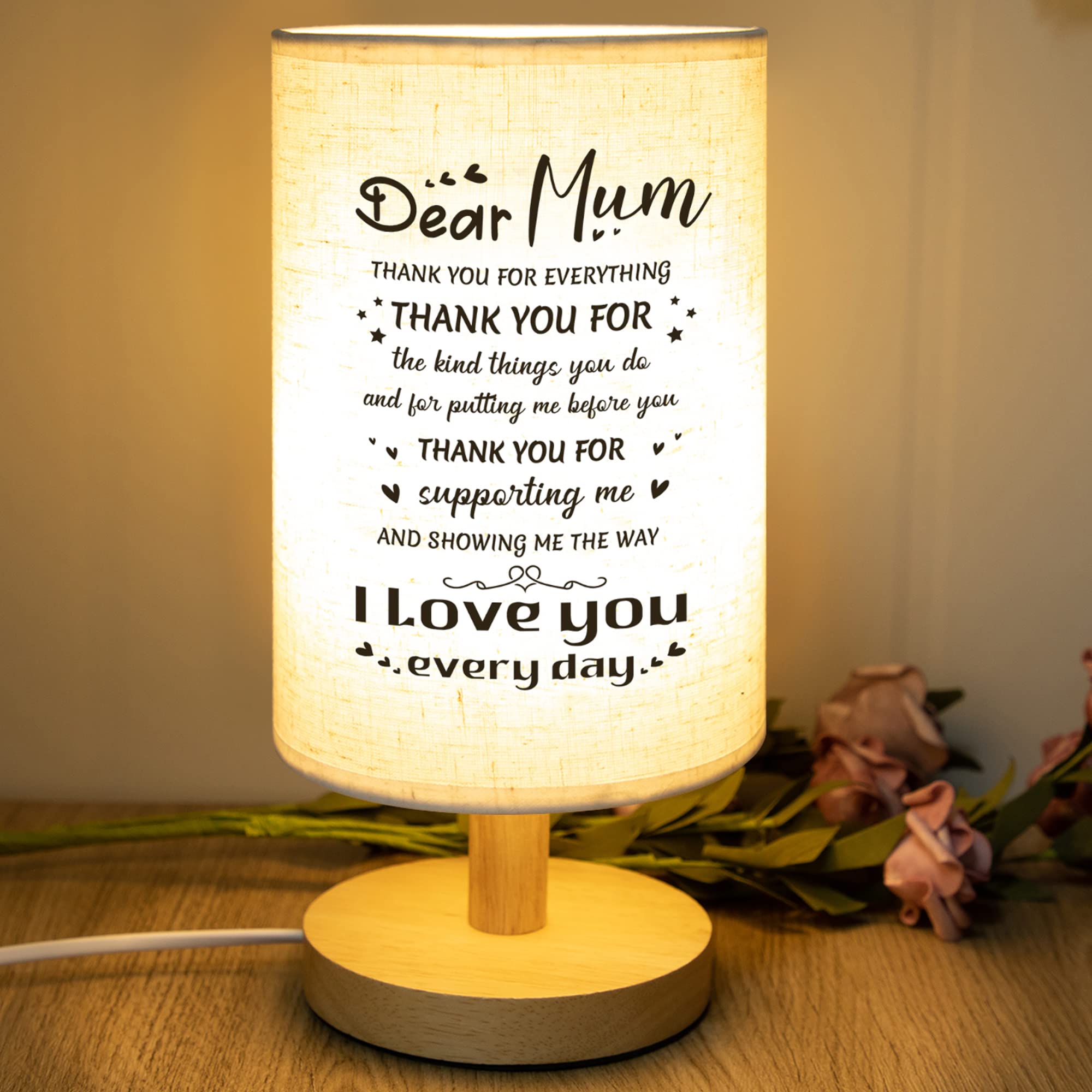 Blumuze Mum Gifts, Personalised Table Lamp Gifts for Mum, Mum Birthday Gifts from Daughter Son, Gift for Mother on Her Anniversary Valentines,Mothers Day Christmas Bedsides Light Presents for Mummy